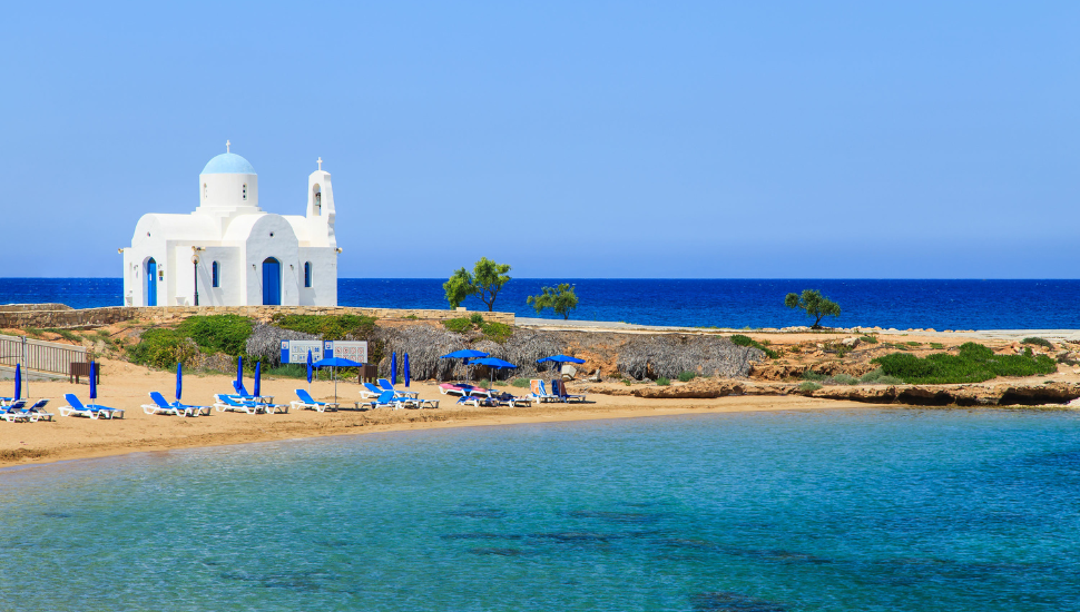 Church on shore, Protaras, Cyprus