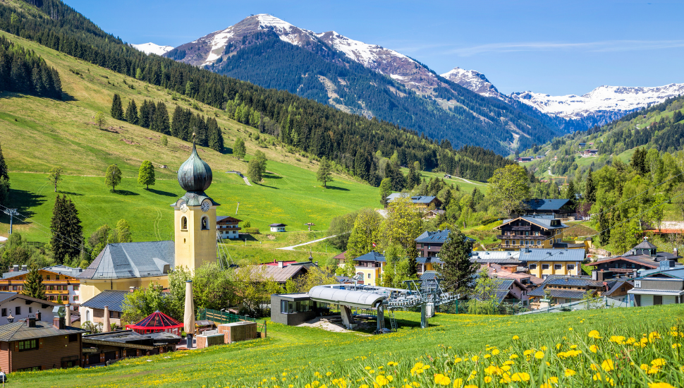 Saalbach village in summer