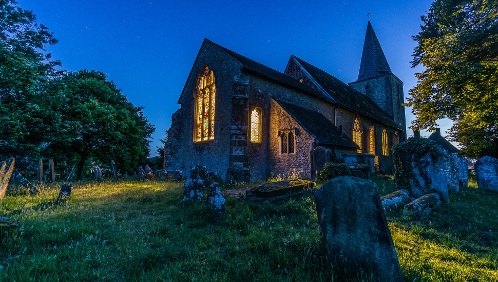Pluckley Church at Night, Pluckley Village, Kent