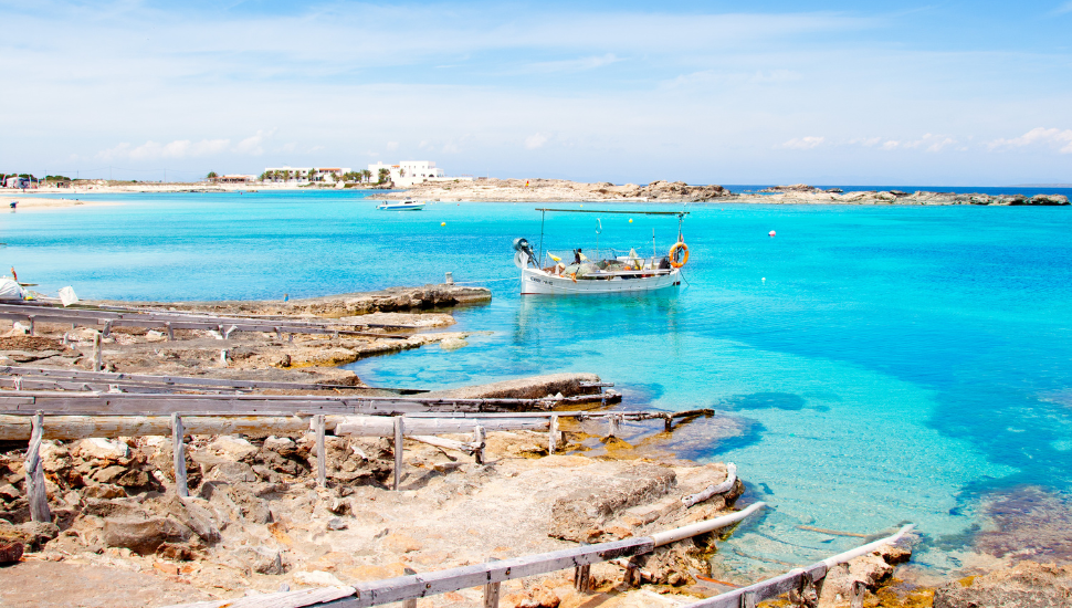 Els Pujols beach in Formentera