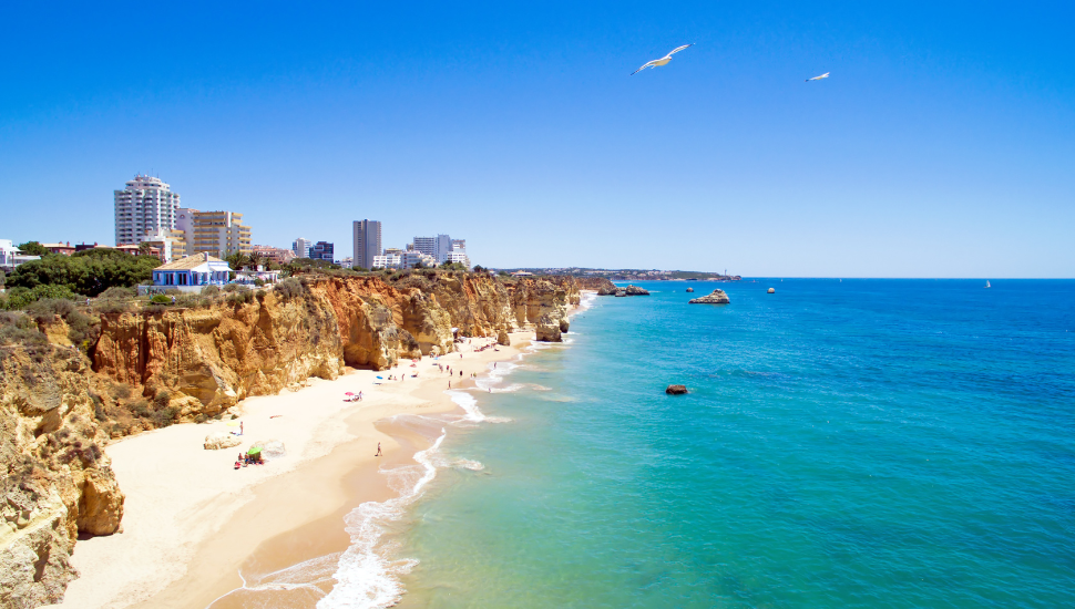 Praia da Rocha in the Algarve Portugal