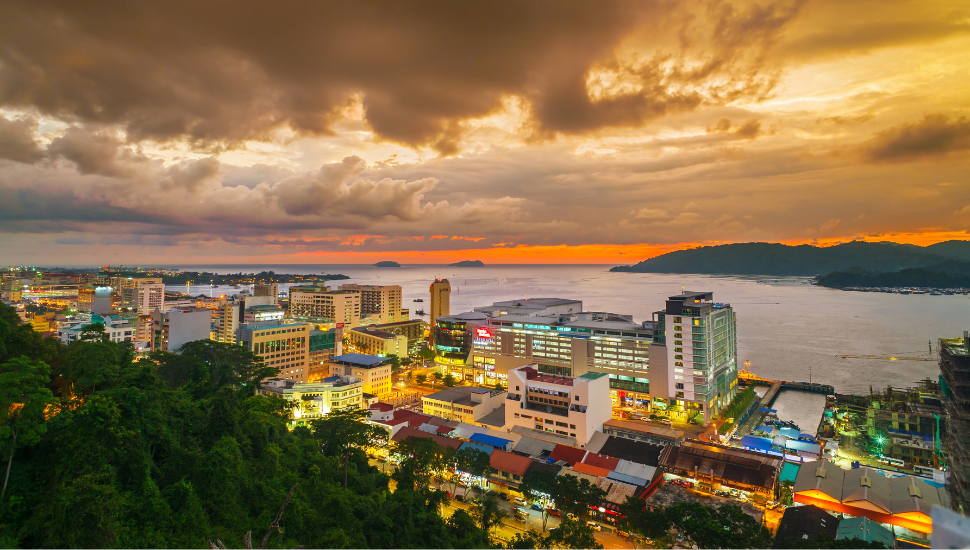 Sunset in Kota Kinabalu City, Borneo