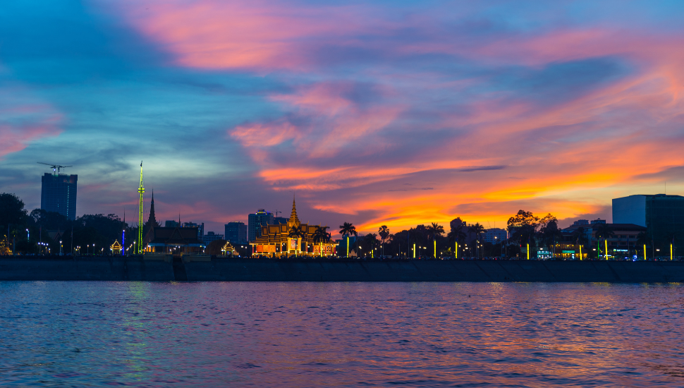 Phnom Penh, Cambodia, from Mekong River