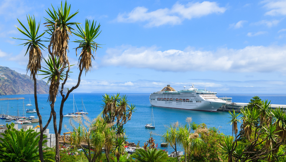 Cruise ship in port in Funchal, Madeira