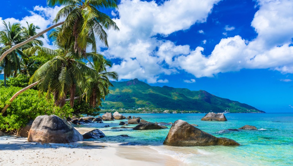 Baie Beau Vallon - Beach on island Mahe in Seychelles