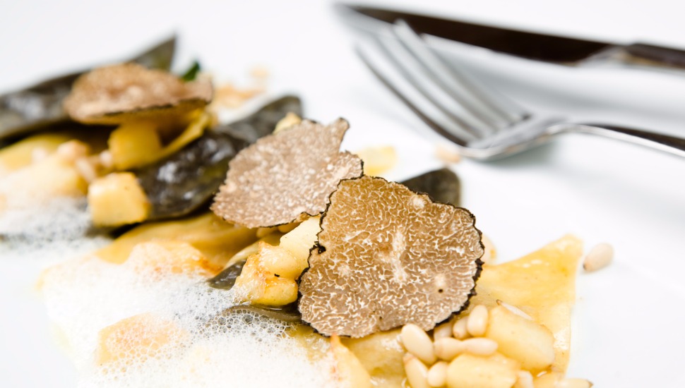 Black truffle ravioli