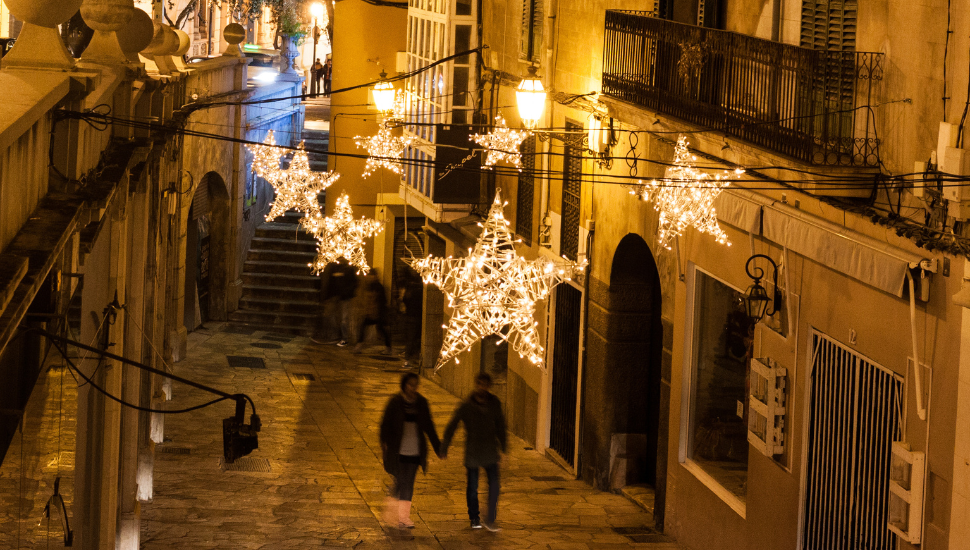 Christmas Lights in the Old Town of Palma, Majorca