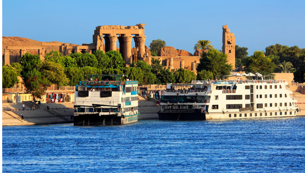 Nile Cruise ships docked at Kom Ombo