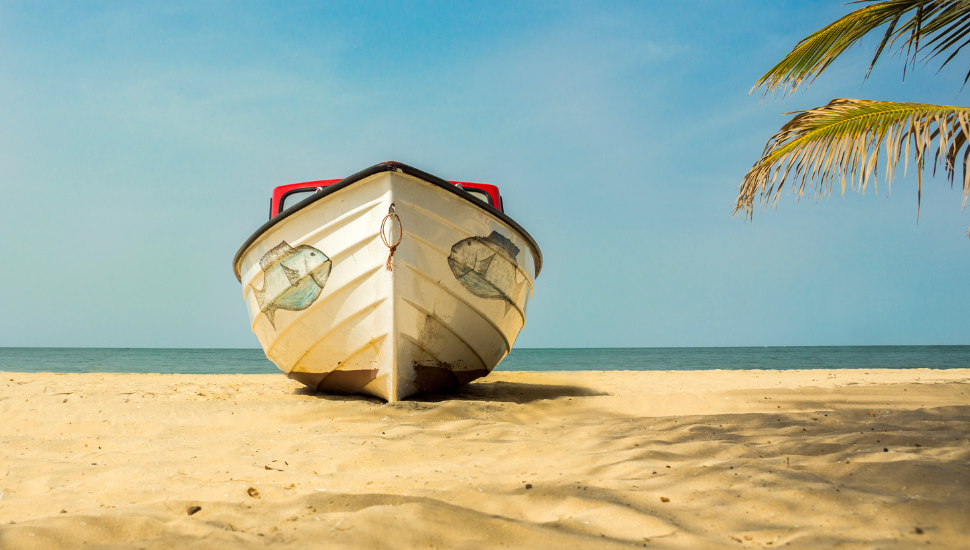 Boat on Beach in Gambia