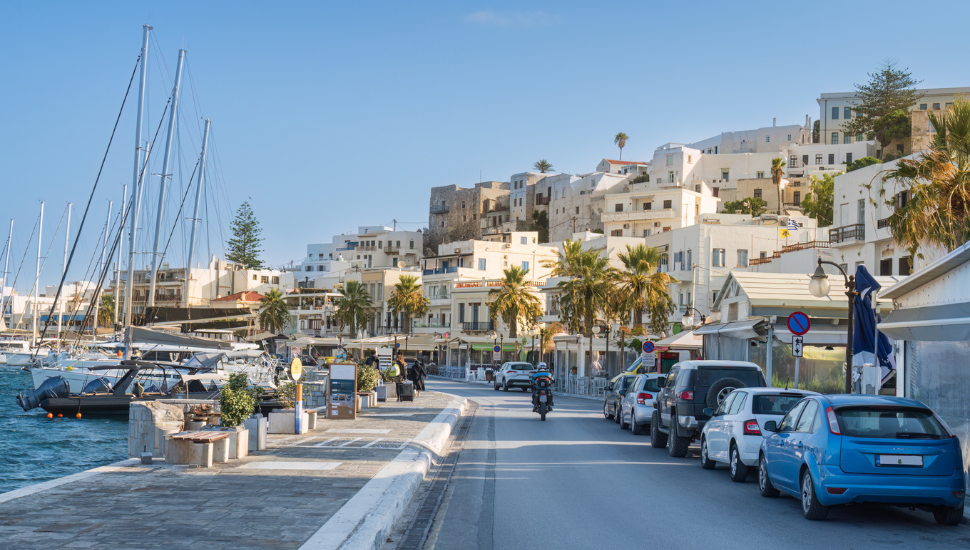 The main road through Naxos Town