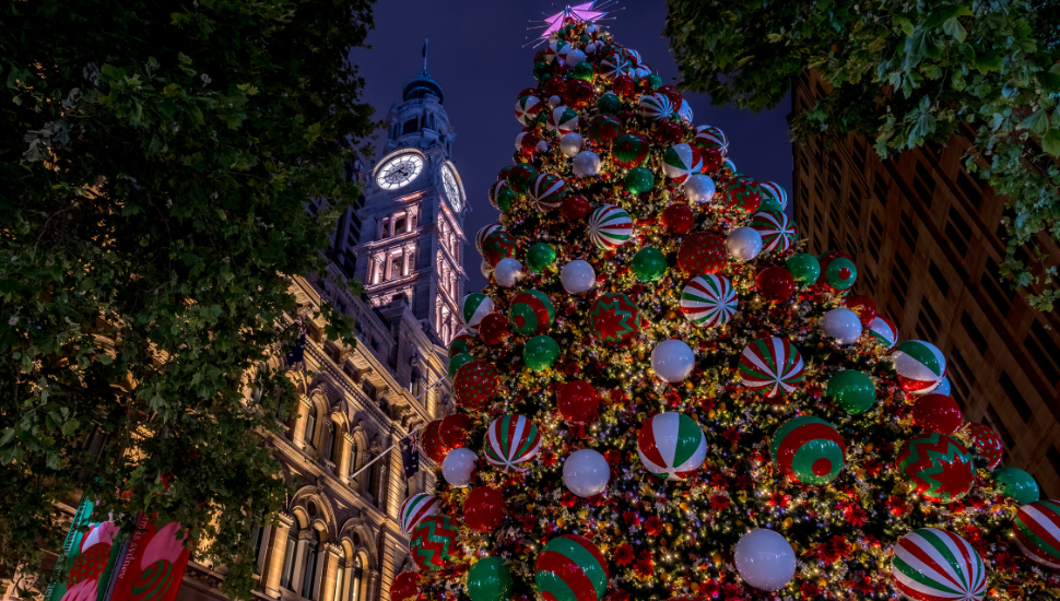 Christmas tree in Sydney's Martin Place, Australia