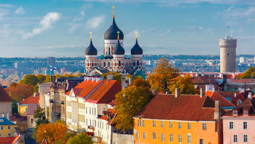 Aerial View of Tallinn Old Town